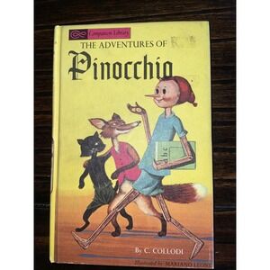 The Adventures of PINOCCHIO BOOK Collodi 1965 Illustrated Companion Library VTG
